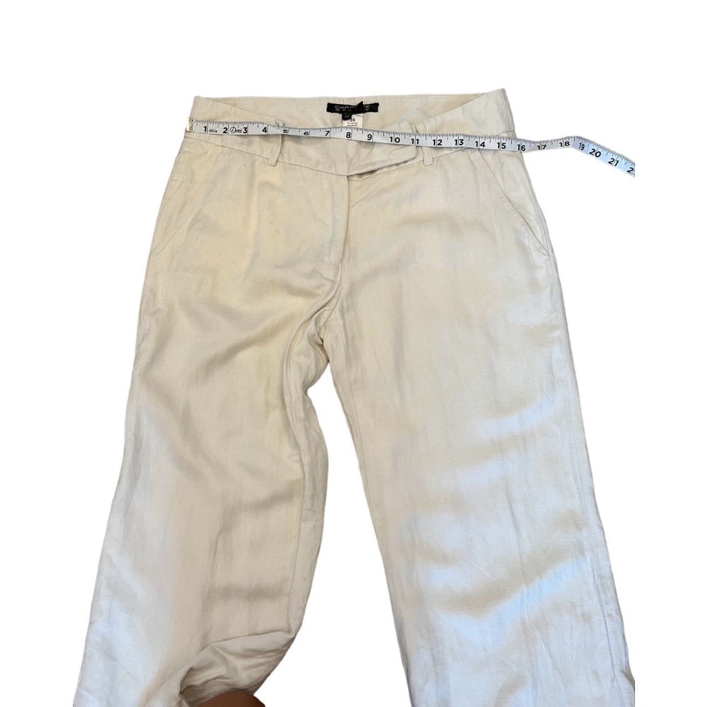 Carriere Studio Ivory Linen Blend Wide Leg Pants Women’s Size 6 / 36 - Picture 7 of 10